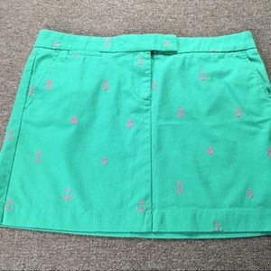 J. Crew Green And Pink Embroidered Skirt Size 14
